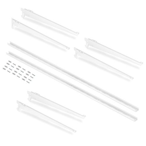CRÉMAILLÈRES ET 6 SUPPORTS POUR ÉTAGÈRES JAGMET LONGUEUR 380 MM - BLANC EMUCA
