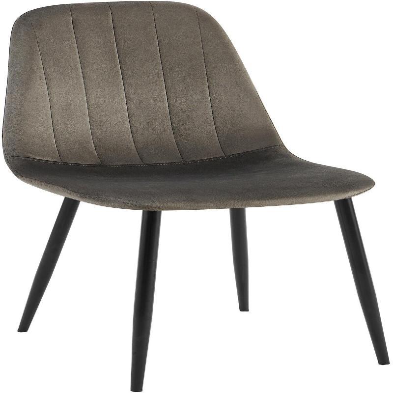 Décoshop26 - Chaise de salle à manger x1 design moderne coutures verticales velours anthracite et pieds en métal noir 10_0007548 - noir métal 3000_0