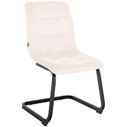Décoshop26 - Chaise de salle à manger x1 housse en velours matelassé crème et cadre en métal noir CDS101150 - noir 3000250459327_0