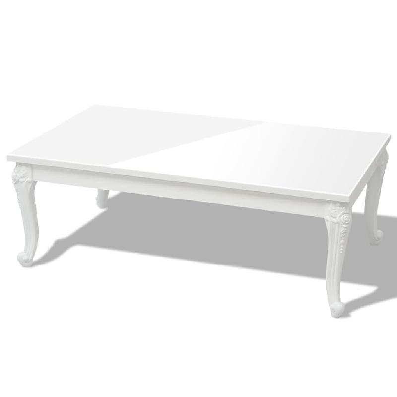 Décoshop26 - Table basse de salon forme rectangulaire design classique 115 x 65 x 42 cm MDF blanc brillant DEC037013 - blanc 3000263049638_0