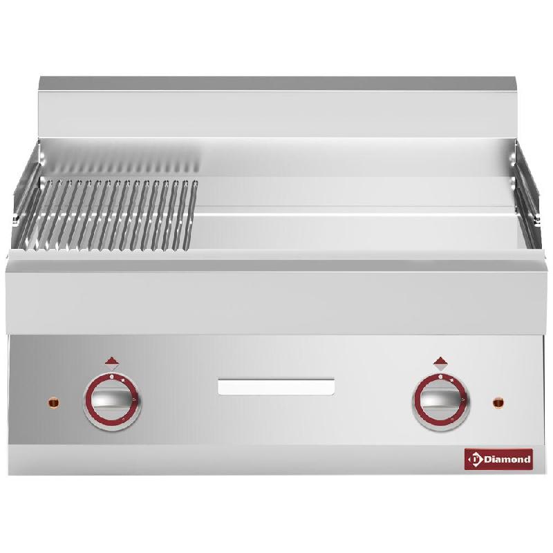 Diamond - Plaque de cuisson électrique 2/3 lisse et 1/3 rainurée -top- 