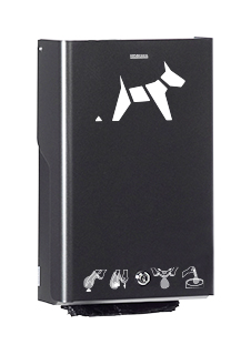 Distributeur mural de sacs pour hygiène canine - 200 sacs - Hygeca - Antivandalisme et acier poudré anti-UV_0
