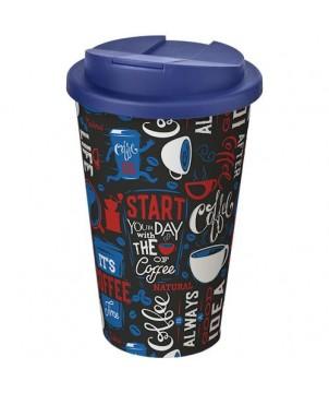 GOBELET ISOLANT BRITE-AMERICANO 350ML AVEC COUVERCLE ANTI-FUITE - BLEU - GOBELETS ET MUGS PERSONNALISÉS