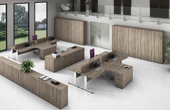 Classeur Gorbe 776 - Meuble en mélaminé avec 4 tiroirs et poignées en aluminium au choix_0