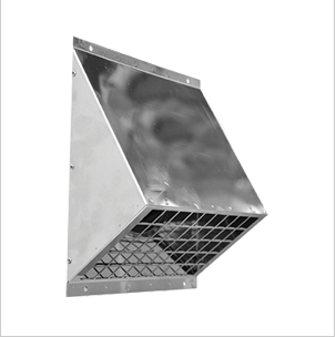 Grille inox extérieure naturelle ø200 - Grille de façade en inox avec coiffe anti-vent et treillis anti-volatiles_0