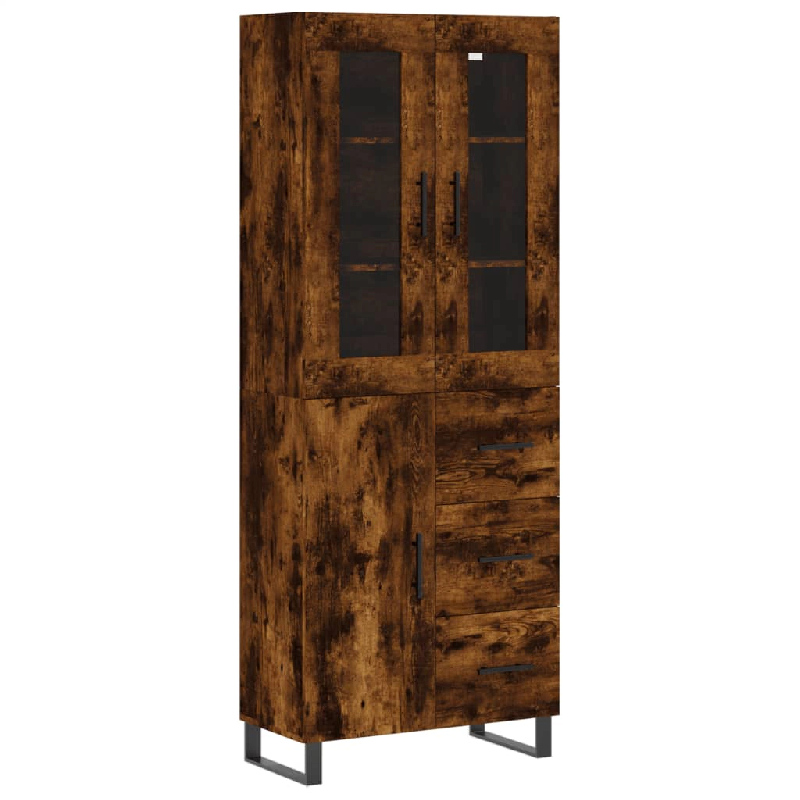 Helloshop26 - Buffet bahut commode armoire meuble de rangement organisateur cuisine salle de séjour salon haut 69,5 x 34 x 180 cm 02_0033470 - 300021_0
