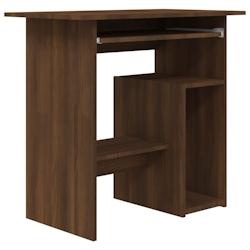 Helloshop26 - Bureau table poste de travail meuble d'ordinateur informatique étude chêne 80 x 45 x 74 cm bois d'ingénierie brun 02_0023624 - 300021_0