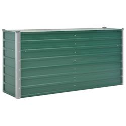 Helloshop26 - Jardinière lit surélevé plantes fleurs jardin acier galvanisé 160 x 40 x 77 cm vert 02_0001094 - 3000074531537_0