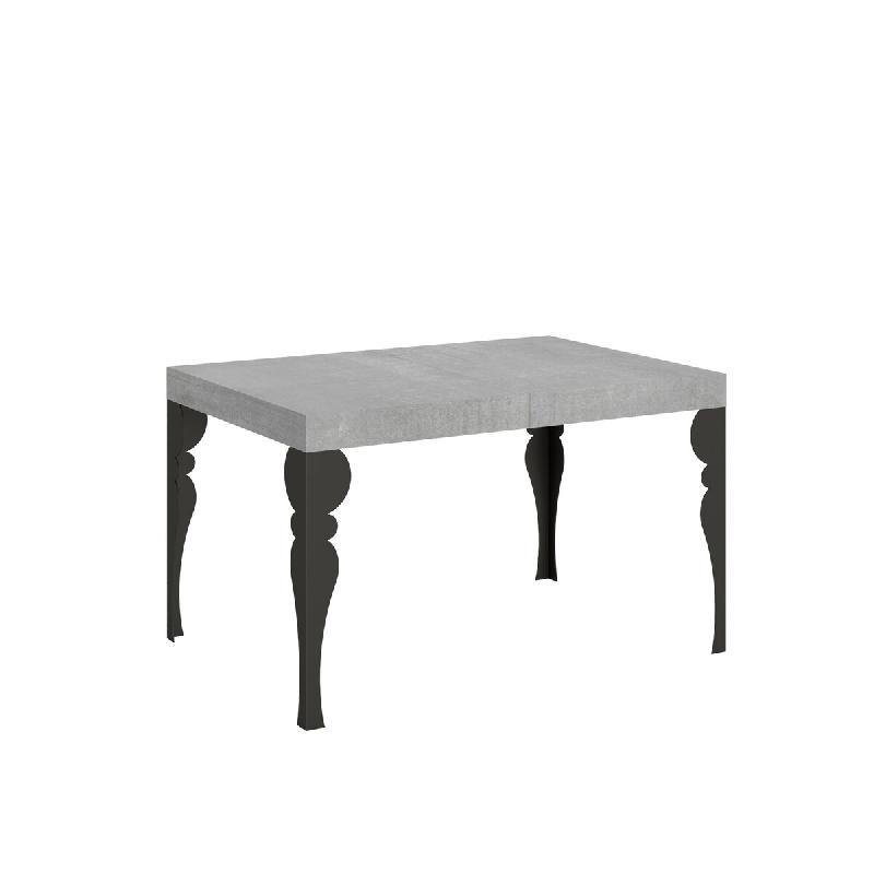 Itamoby Table extensible Paxon 140/224x80cm béton avec pieds anthracite - gris 8050598900994_0