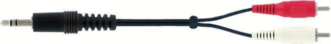 CORDON AUDIO JACK 3,5 MÂLE STÉRÉO/2 RCA MÂLE - 2,5 M - MANUTAN COLLECTIVITÉS