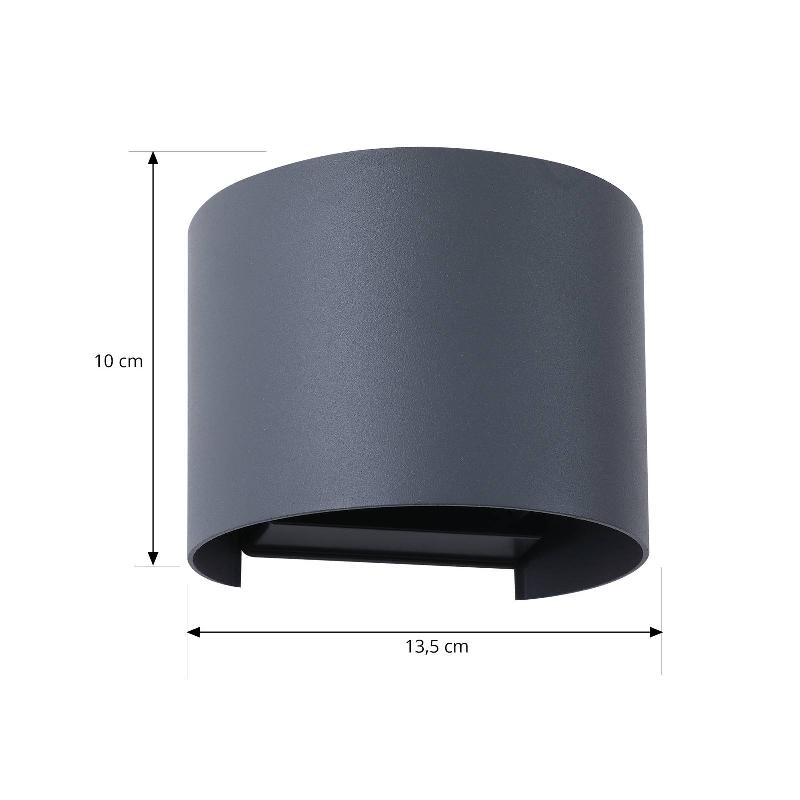 LINDBY SMART APPLIQUE D\'EXTÉRIEUR LED DARA GRIS ROND CCT RVB TUYA