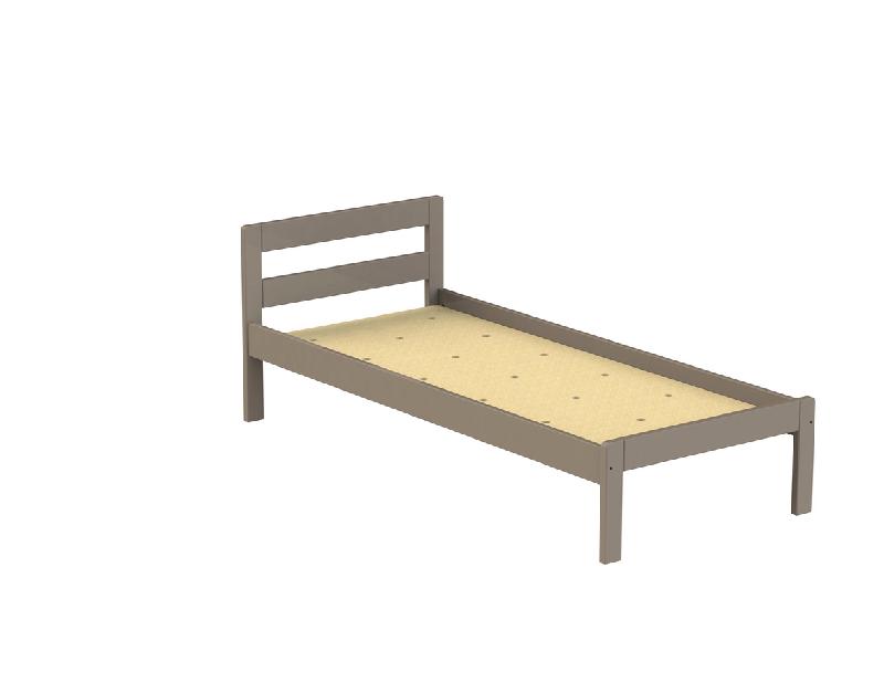 LIT NOVA TÊTE 2 TRAVERSES SOMMIER AGGLO 80X190 TAUPE - MANUTAN COLLECTIVITÉS