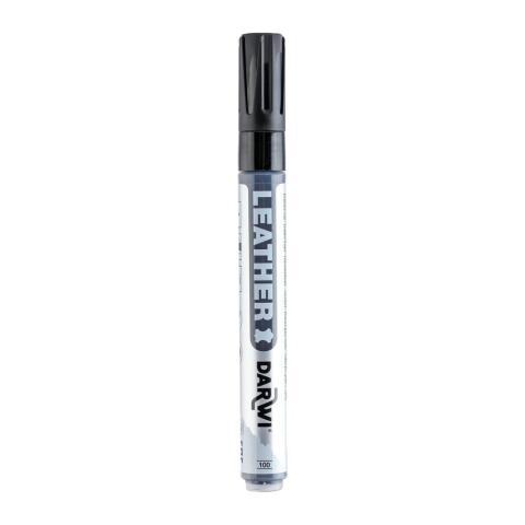 LOT DE 6 - DARWI MARQUEUR PEINTURE SUR CUIR POINTE CONIQUE FINE 2MM - NOIR
