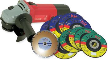 Meuleuse d'angle - 500W - Ø 115 mm - réf : 450100 - avec disques diamant, matériaux et fer_0