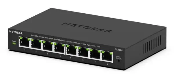 NETGEAR GS308E Géré L2/L3 Gigabit Ethernet (10/100/1000) Noir_0