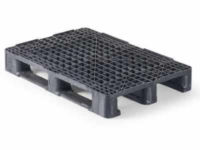 Palette plastique 800 X 1200 CP2 - palette à plateau ajouré avec rebords - CUQPB1208HP3RR+_0