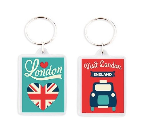 Porte-clés publicitaires en plastique transparent - grande taille - impression quadri 57x42 mm_0