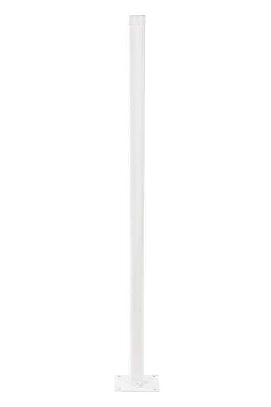 Poteau rond blanc Ø 48mm - Hauteur 1,50 m - Poteau de clôture_0