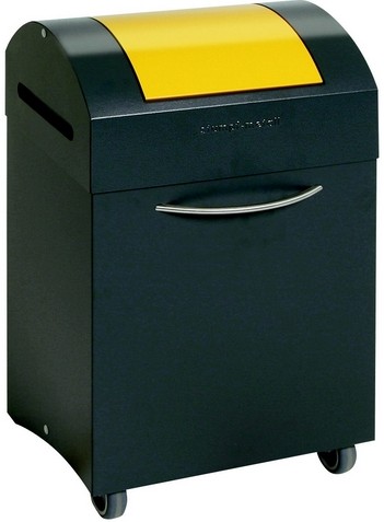 Poubelle de tri sélectif non-feu semi-mobile 45L - acier zingué avec clapet basculant_0