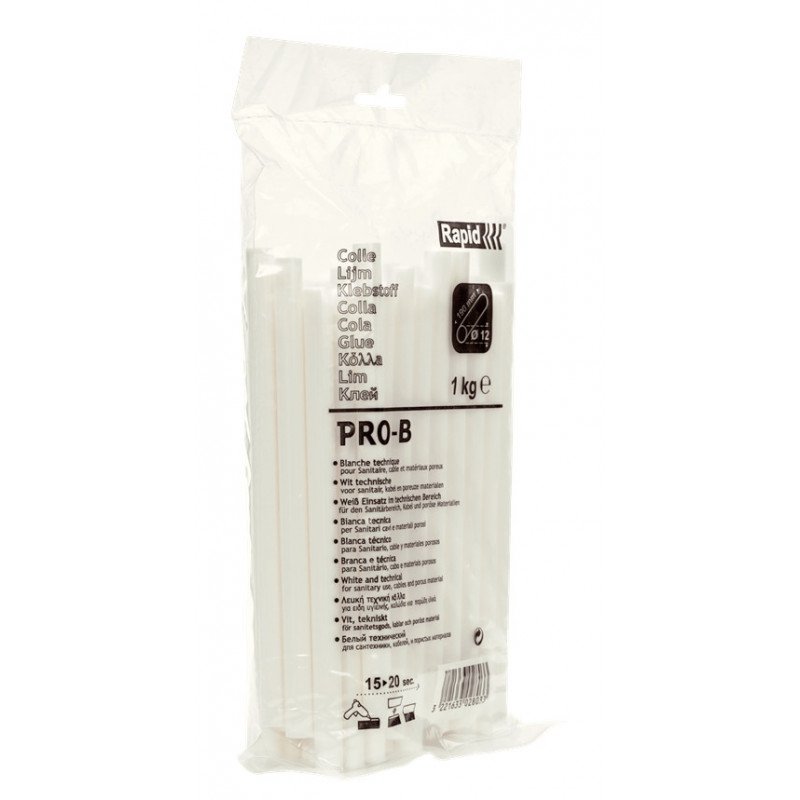 BÂTON DE COLLE PRO-B BLANCHE 12 MM 1KG - RAPID - 40302803