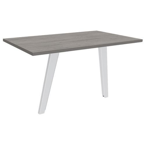 RETOUR DIRECT BUREAU STEEL PIEDS BLANC PLATEAU CHÊNE GRIS - SIMMOB