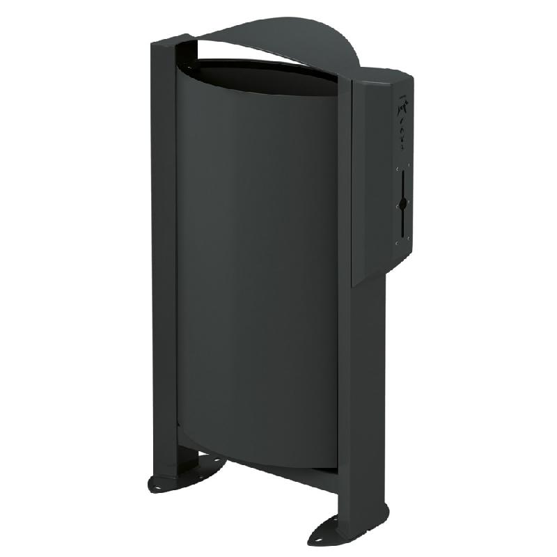 ROSSIGNOL Corbeille sur pied arkea canin avec distributeur de 200 sacs - 60 L - anthracite_0
