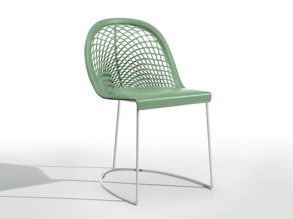 Lot de 2 chaises Guapa en résille de cuir avec pied en arceau métallique_0
