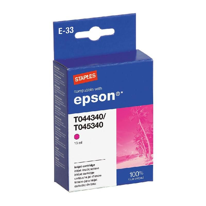 STAPLES CARTOUCHE D'ENCRE COMPATIBLE T0443 / T0453 M (4175502) - COMPATIBLE: EPSON - COULEUR: MAGENTA