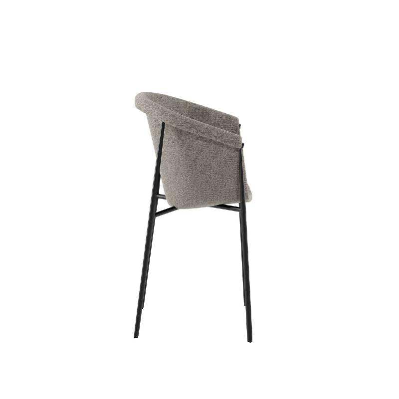 Stones Chaise Ambra avec assise et dossier en tissu vert facile à nettoyer - Structure et pieds en métal robuste pour la maison et le bureau - gris_0
