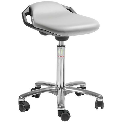 TABOURET SPACE - IMITATION CUIR - MEDIUM - GRIS - GLOBAL PROFESSIONAL SEATING