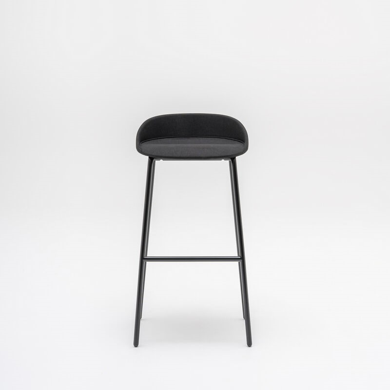 Tabouret haut tapissé TEAM - pied métal - 2 hauteurs disponibles - Marque MDD_0