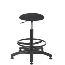TABOURET SATURN TISSU NOIR - PIEDS PATINS ANTIDÉRAPANTS
