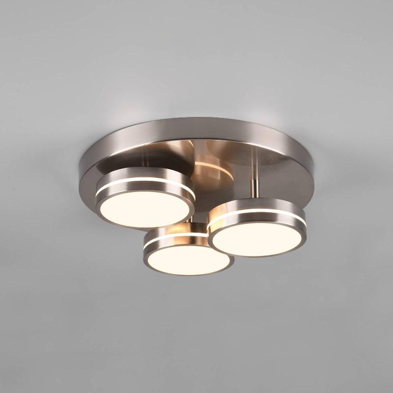 TRIO LIGHTING PLAFONNIER LED FRANKLIN À TROIS LAMPES NICKEL MAT