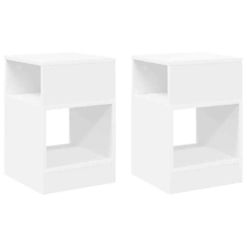 VidaXL Table d'appoint 2 pcs Blanc 30,5 x 30 x 45 cm Bois d'ingénierie Modèle Flex Moderne Plus - 890897_0