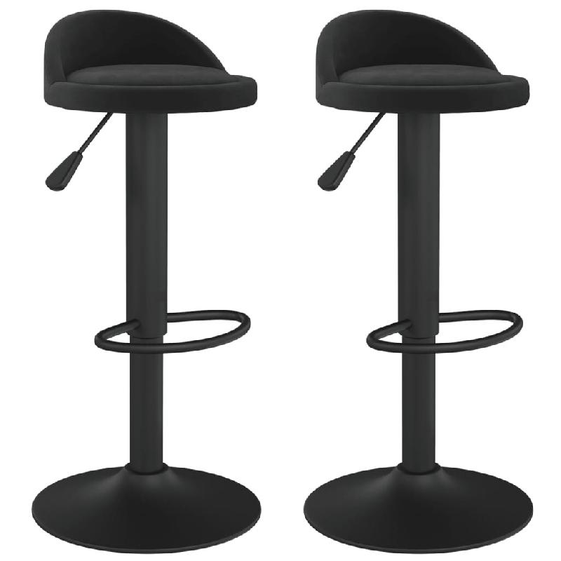VidaXL Tabourets de bar lot de 2 Noir Velours Modèle Lofty Élite - 333598_0