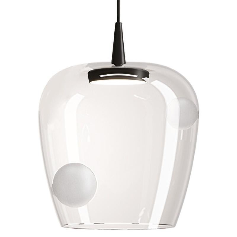 Zafferano Suspension Bilia 27cm LED TRIAC 8W 2700K Verre borosilicate soufflé à la bouche Noir Sablé finition de haute qualité design - multicolor_0
