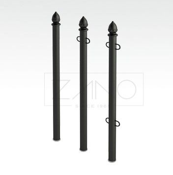 01.051.Sc - Potelets fixes Zano - acier noir ou inoxydable - hauteur 130 cm - poids 8 kg_0