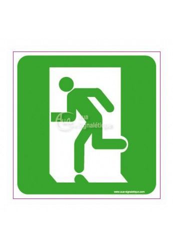 3022-ca-v-130x130 - Panneau Sortie de Secours vers la gauche - Signalisations sécurité travail - AUA Signalétique - Dimensions 130x130 mm_0