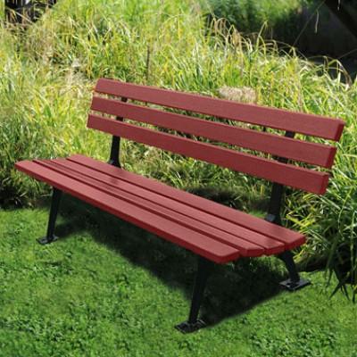 Banc public Aubel - 2m de long - Structure en fonte d'acier - Assise et dossier en chêne PEFC_0