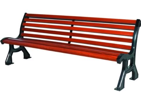 Banc public Bastide en bois exotique - pieds en fonte ductile - 76 kg_0