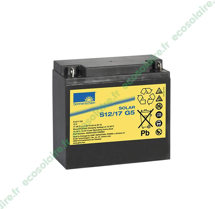 Batterie Sonnenschein Solar S12/17 - 17Ah 12V - Étanche au gel avec technologie Dryfit_0