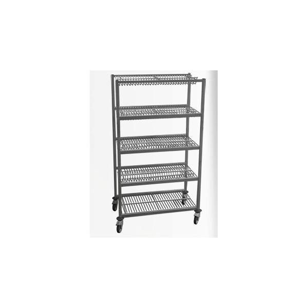 Chariot d'égoutage plateaux en inox soudé 64 Bacs ou 124 plateaux GN1/1_0