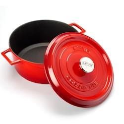 Cocotte Poêle à Frire LAVA en Fonte Rouge - Ø 24 cm - Combisteel - rouge fonte 0641094839215_0