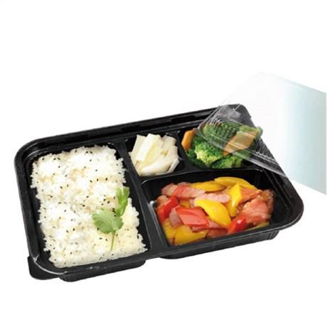 COFFRETS POUR REPAS 4 COMPARTIMENTS 24.2X18.2X4.5 CM PP NOIR (VENDU PAR 400)