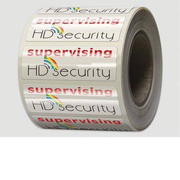 Étiquettes de sécurité VOID/UV en polyester transparent quadri - Anti-contrefaçon et auto-destructibles_0