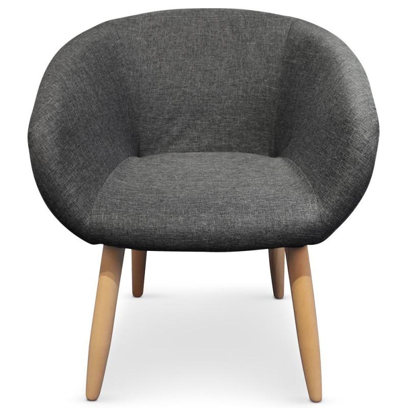 FAUTEUIL SCANDINAVE EN TISSU TWINY 76CM GRIS FONCÉ - PARIS PRIX_0