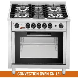 Fourneau 5 feux gaz - Four à convection électrique 4x GN 1/1 - C5FV6-N_0