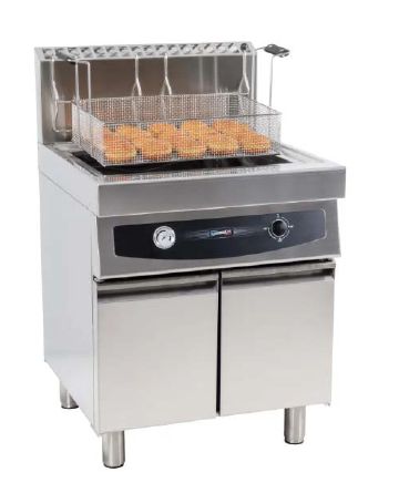 Friteuse à beignets gaz 35 litres en acier inoxydable – professionnelle avec thermostat réglable et grande capacité_0