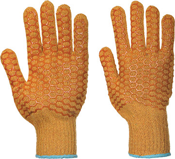 Gants de manutention Criss Cross PVC orange A130 - Tricot jauge 7, certifiés CE_0