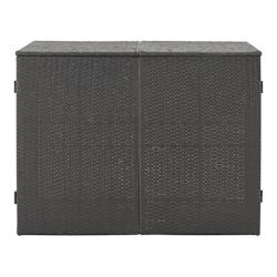 Helloshop26 - Cache poubelle pour 2 conteneurs avec revêtement 111 x 148 x 80 cm polyrotin 03_0006698 - 3001838047769_0